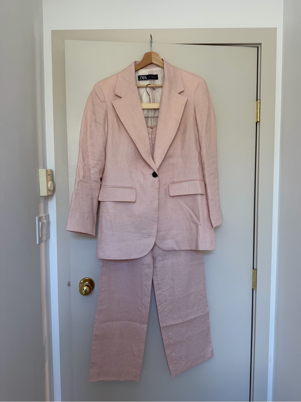 Zara Blush Pink Linen Pantsuit Set